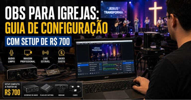 OBS para Igrejas: Guia de Configuração com Setup de R$ 700