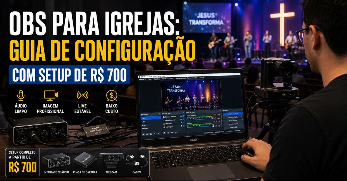 OBS para Igrejas: Guia de Configuração com Setup de R$ 700